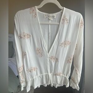 NWOT Vintage Havana White Floral Blouse